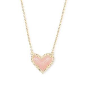 Love Heart Necklace for Women - Adjustable Heart-shaped Natural Stone Collar Chain
