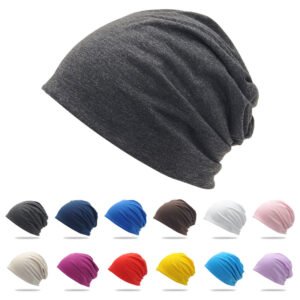 New style beanie hat - solid color pile hat - cross-border best-selling double-layer pullover hat - thin style postpartum knitted hat