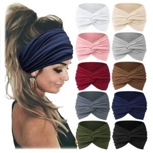 Exercise headband - Women's wide yoga elastic hair band for running - Hair tie for sports - Hair accessory headwear