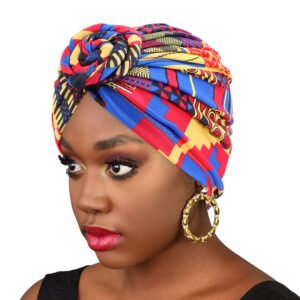 European and American ethnic style braided headscarf hat, elastic printed Indian hat, chemotherapy hat