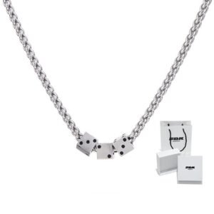 Dice Necklace - Stylish and Sophisticated Men's Hip-Hop Titanium Steel Trendy Men's Pendant - Twelve Zodiac Signs for Couples
