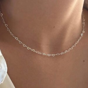 Stainless steel personalized heart-shaped necklace