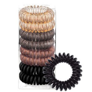 Flower Song Korean version telephone line hairpin for girls to tie their hair. Simple hair tie with elastic cord and colorful high-elasticity wire loop set.