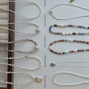 High-end natural stone freshwater pearl necklace - Women's exclusive, unique, colorful dopamine style bead collar chain for the neck