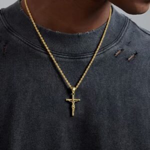 Jewelry Cross Necklace - Copper Plated Gold - Non-Deteriorating - Factory Direct Sale - Unique Trendy Male Cross Pendant