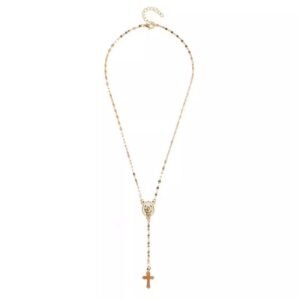 Three-color cross-shaped fashionable necklace. European and American ladies' fashionable new style trendy pendant necklaces. Accessories for hip-hop niche women.