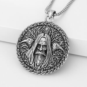 Nordic vintage distressed old man portrait pendant - European-style men's personalized necklace accessory pendant