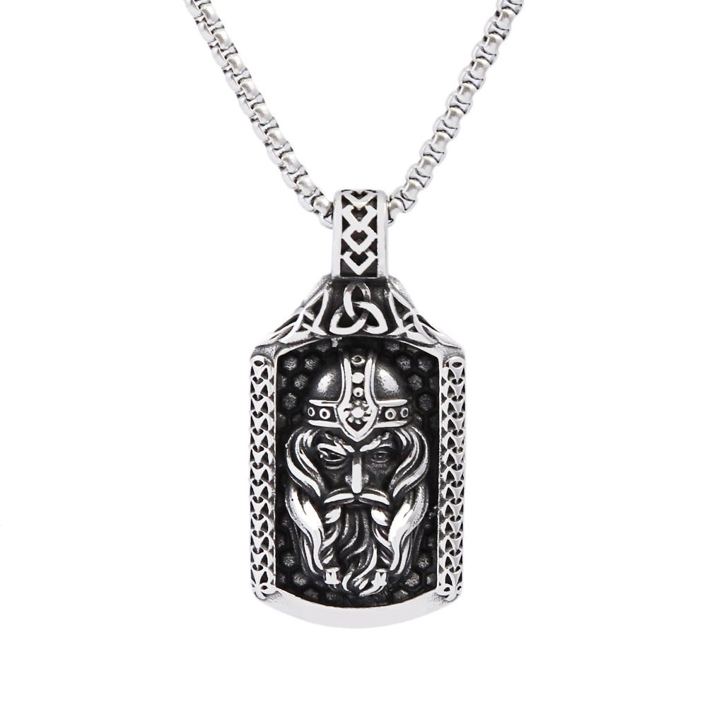 New titanium and steel Irish pendant Viking warrior necklace for men - stainless steel long piece of jewelry - does not fade in color - Image 4