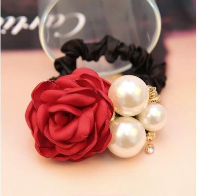 Lady-style hair accessory resembling a pearl rose hair tie for braiding hair. Perfect for female internet celebrities or adults who want a cute hairstyle accessory. - Image 2