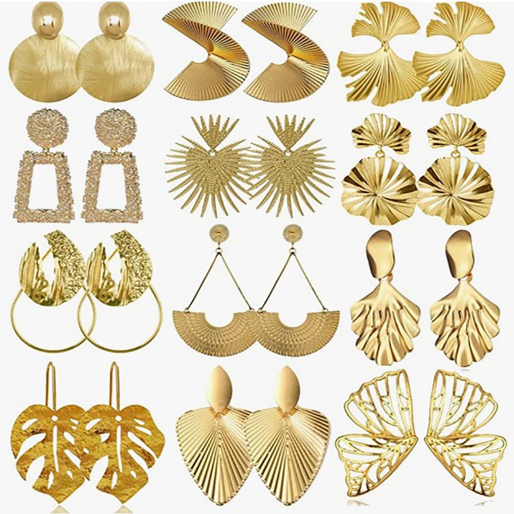 Cross-border Amazon Bestselling Earrings: New Trendy, Unique European and American Style Round Disc Exaggerated Earrings with Elegant, Fashionable, Niche and Atmospheric Appeal