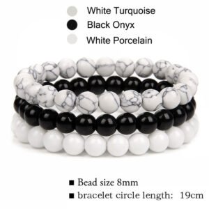 Natural Rose Quartz and Agate Stone Combination Set Elastic Bracelet for Women - European and American Fashion Charm Beaded Bracelet