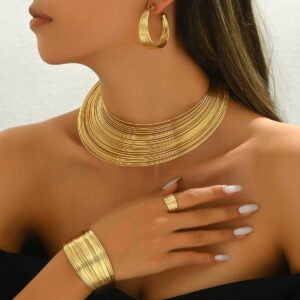 European and American Cross-border African-style Collar: Metal Punk & Minimalist Style Choker Jewelry Set Combination