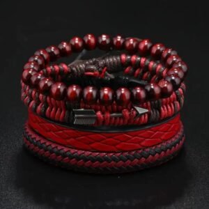 Cross-border New Arrival: Vintage-style Multi-layer Elastic Thread Ship Rudder & Bow Bracelets - 3-piece, 4-piece, 5-piece, and 6-piece Hand-woven Men's Bracelet Sets